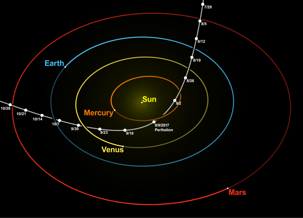 Oumuamua orbit at perihelion